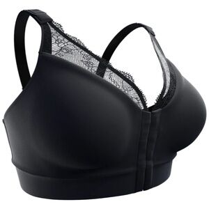 Elegant Black Lace Trim Bra